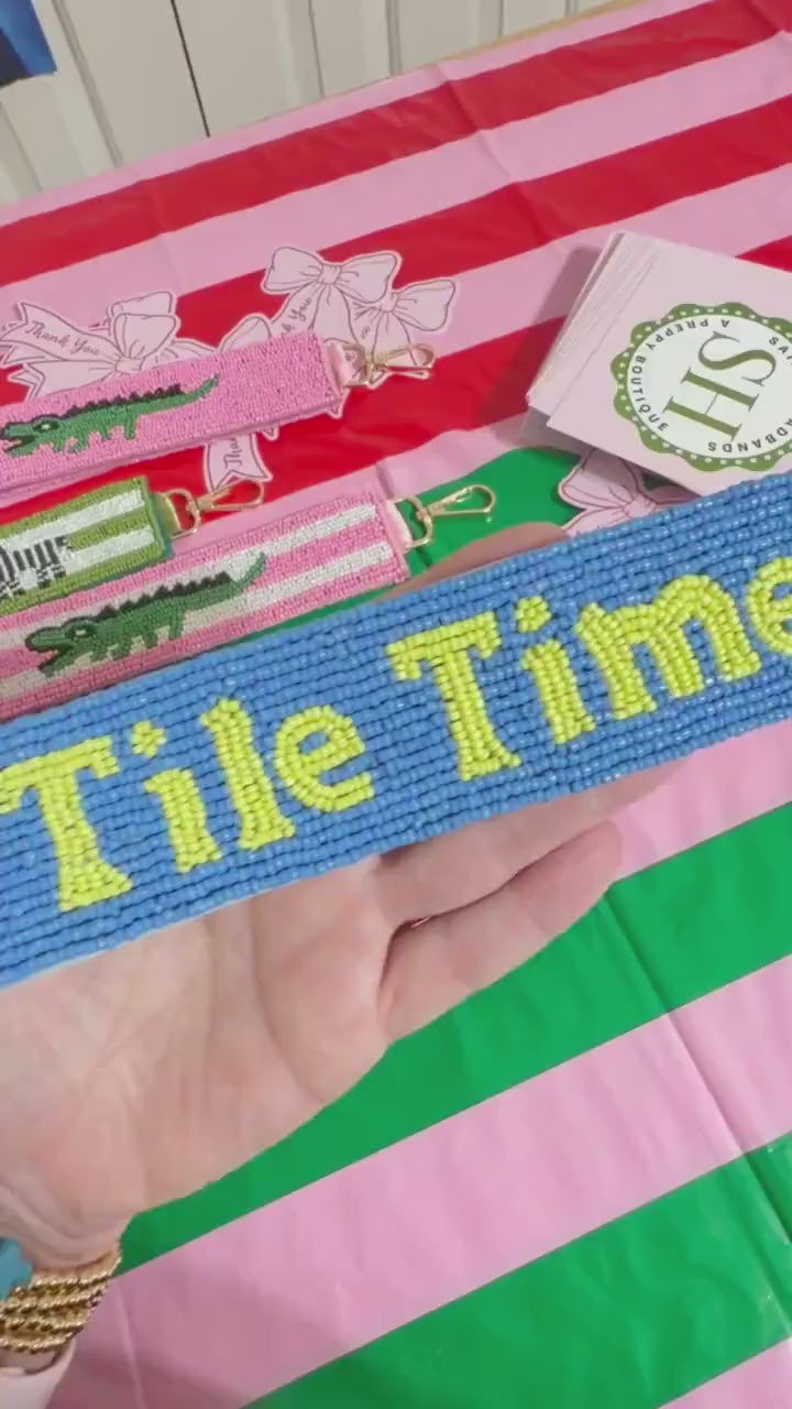 Tile Time Beaded Keychain