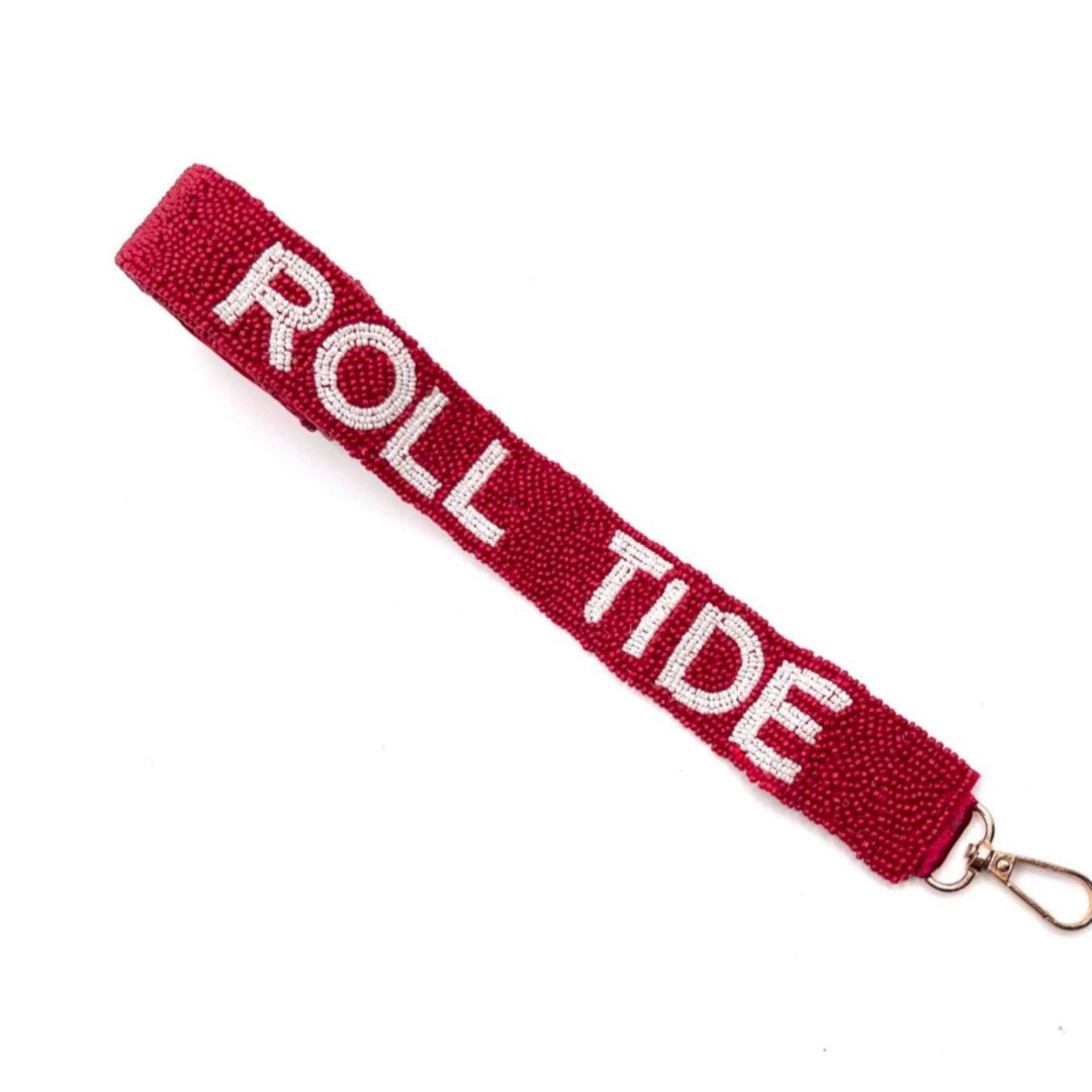 Red strap with 'ROLL TIDE' text on a white background